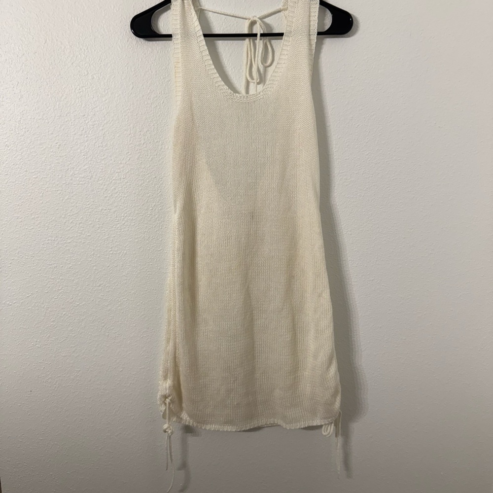 Chic Cream Knit Swim Coverup